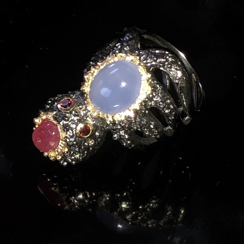 Genuine Chalcedony Ruby Sterling Silver Ring - image 6
